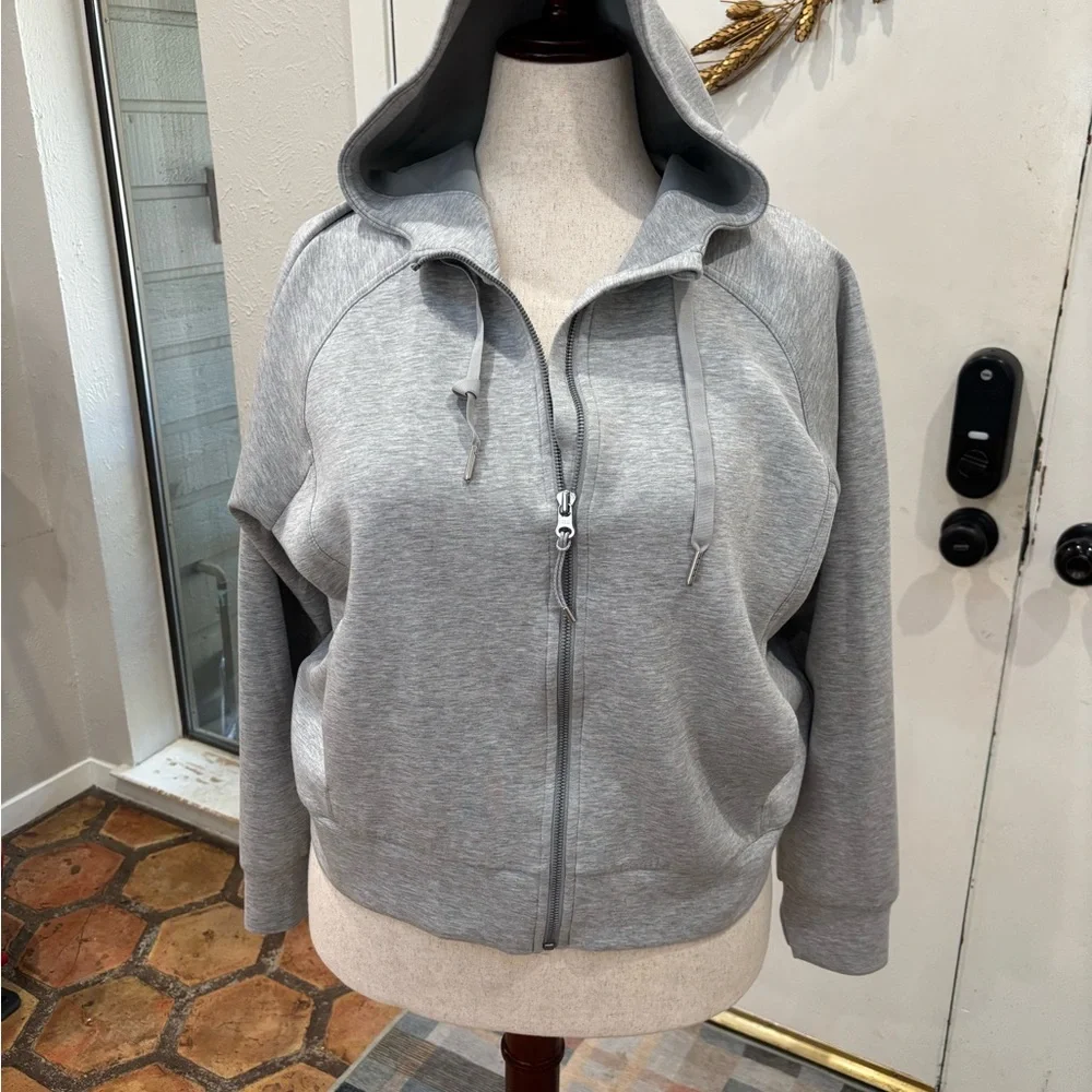 SPANX AirEssentials Light Gray Zip-Up Hoodie - Picture 3 of 6